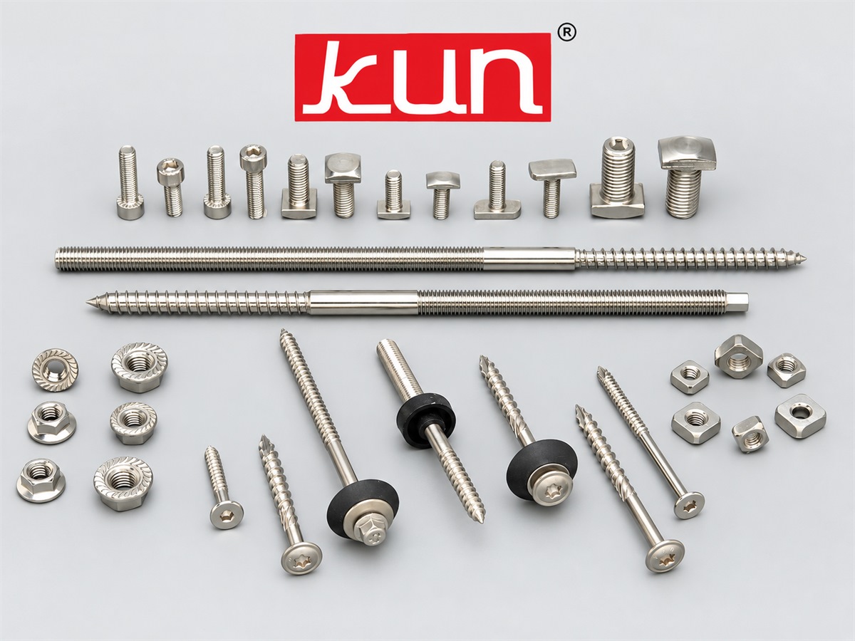 KUN branded hanger bolts and assorted threaded fasteners