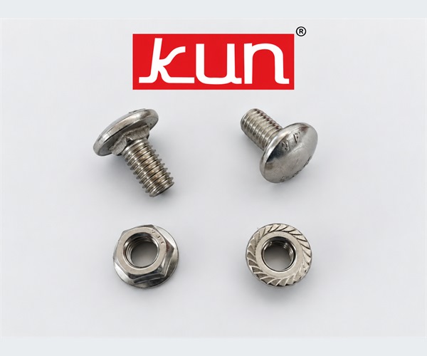 Round-head bolts and nuts