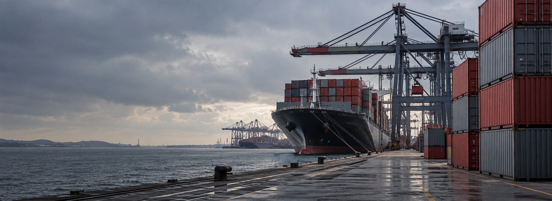Shipping containers being loaded for export